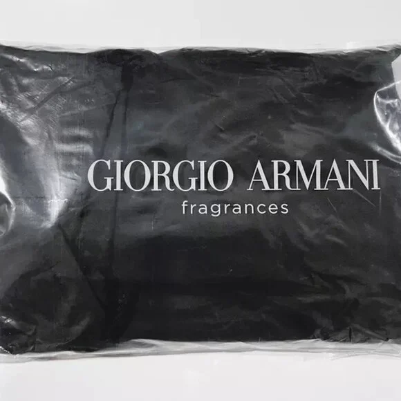 NWT GIORGIO ARMANI Black Fold Over Hangable Toiletry Travel‎ Bag w/ Dust Bag